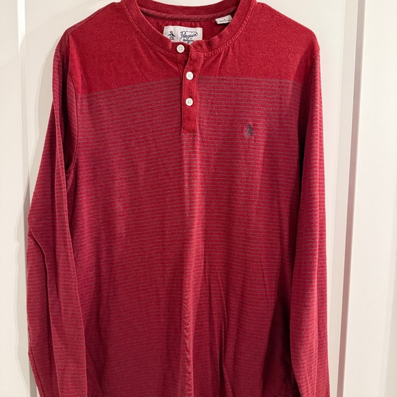 Original Penguin Striped Henley Shirt - Picture 1 of 3